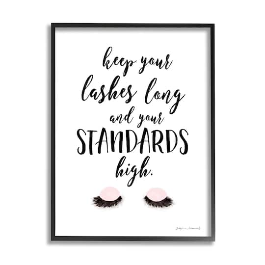 Stupell Industries Keep Lashes Long Standards High Phrase Glam Eyes Framed Wall Art